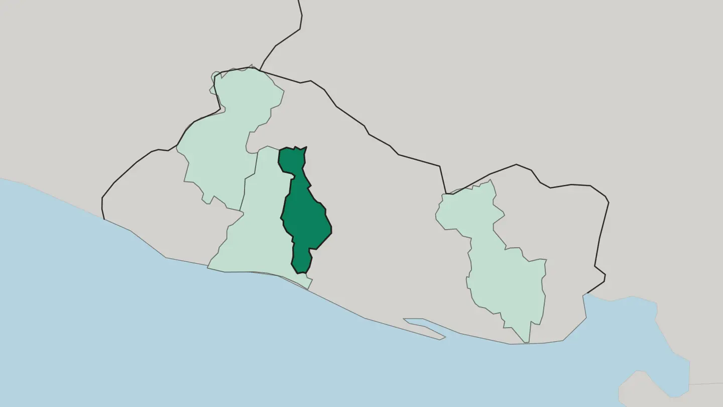 Map of Departamento de San Salvador in El Salvador