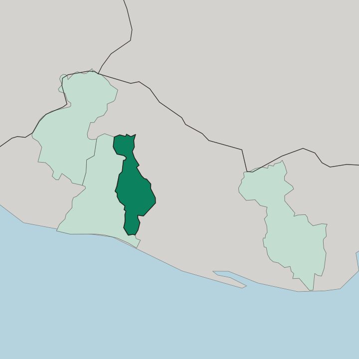 Map showing Departamento de San Salvador — In El Salvador