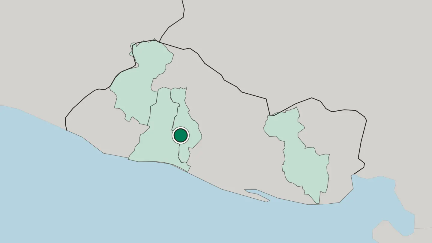 Map of San Salvador in El Salvador