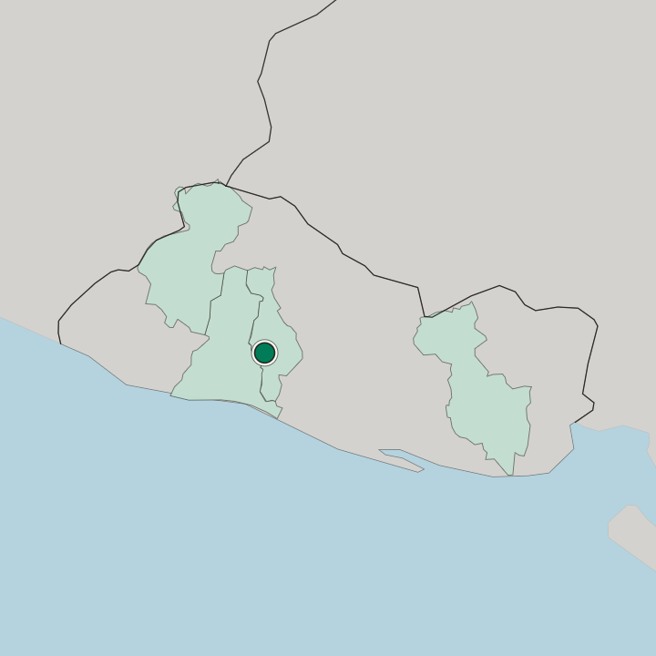 Map showing San Salvador — In El Salvador