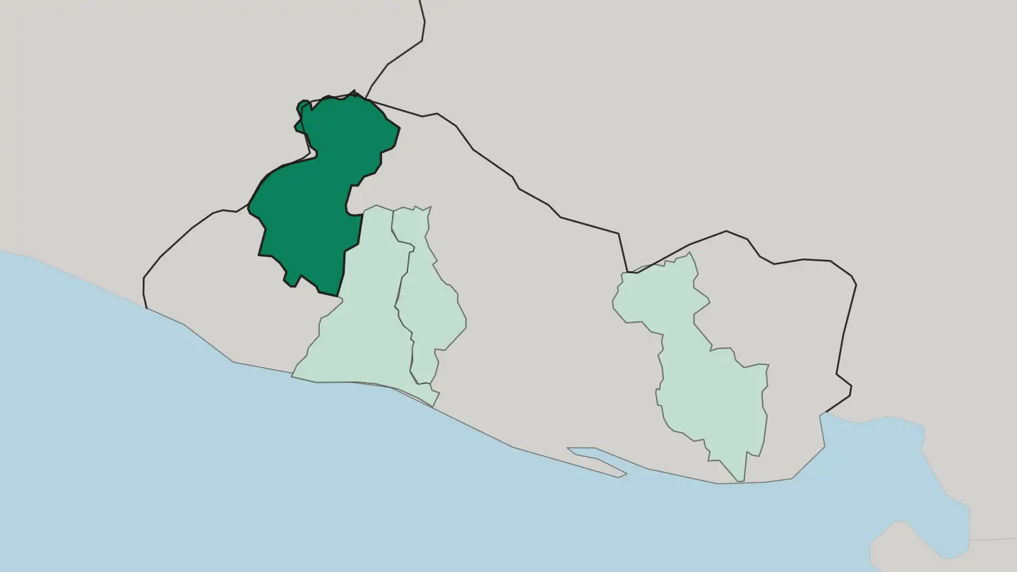 Map of Departamento de Santa Ana in El Salvador