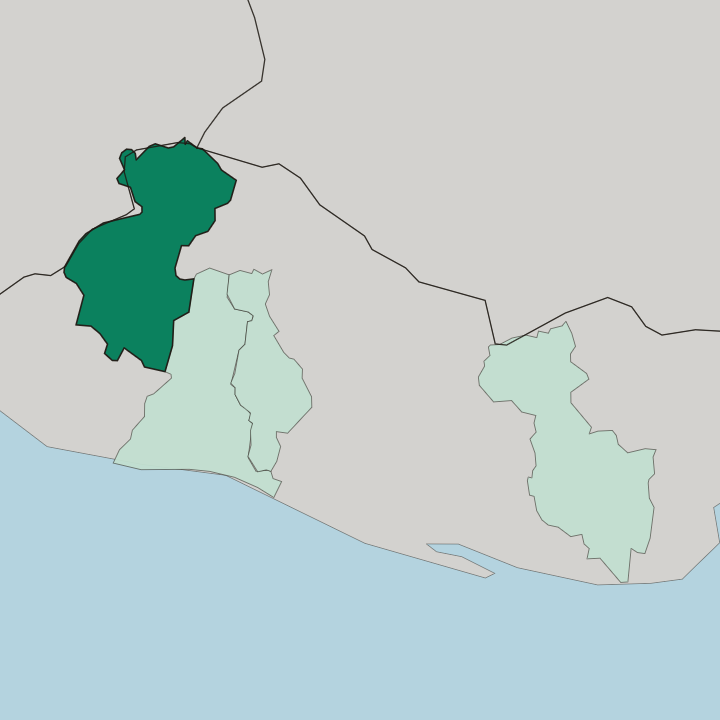 Map showing Departamento de Santa Ana — In El Salvador