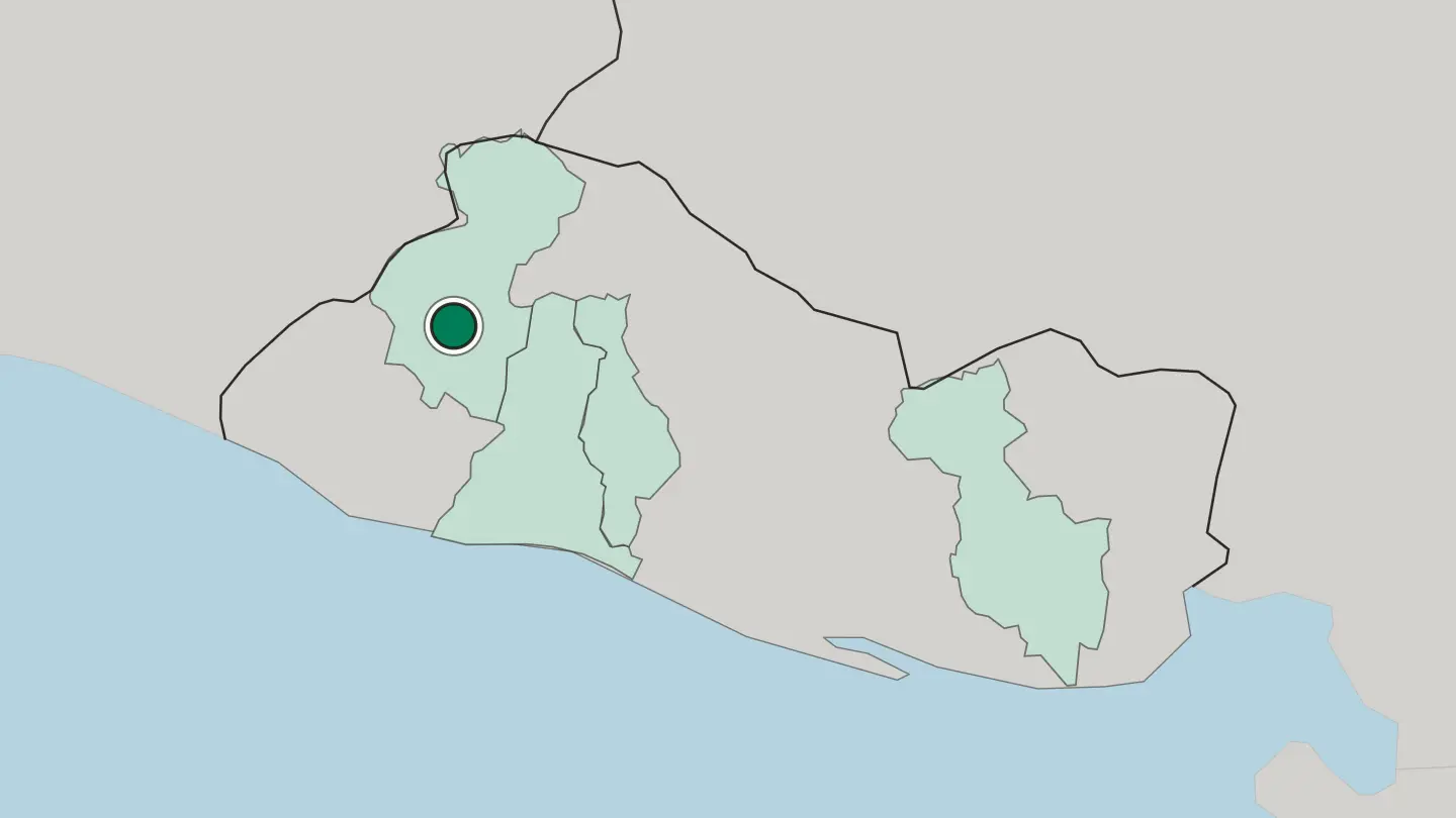 Map of Santa Ana in El Salvador