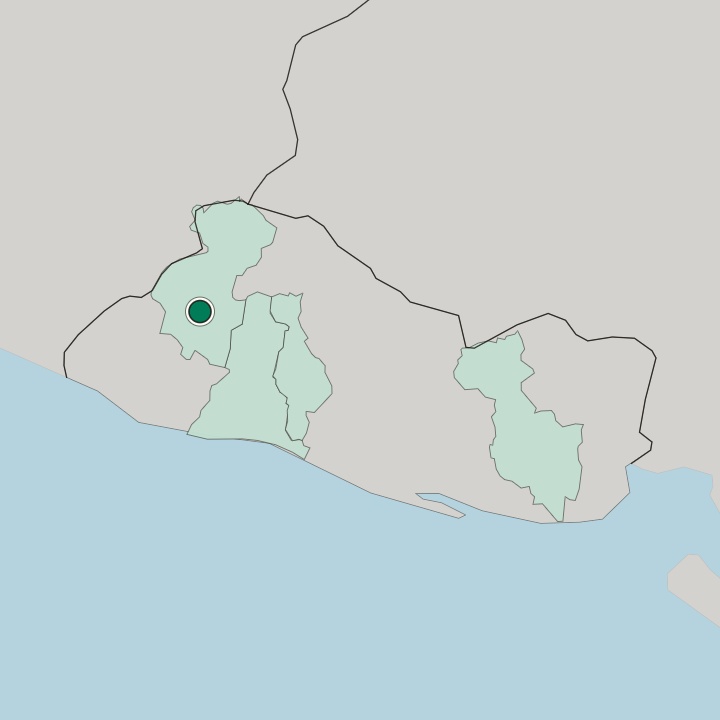 Map showing Santa Ana — In El Salvador
