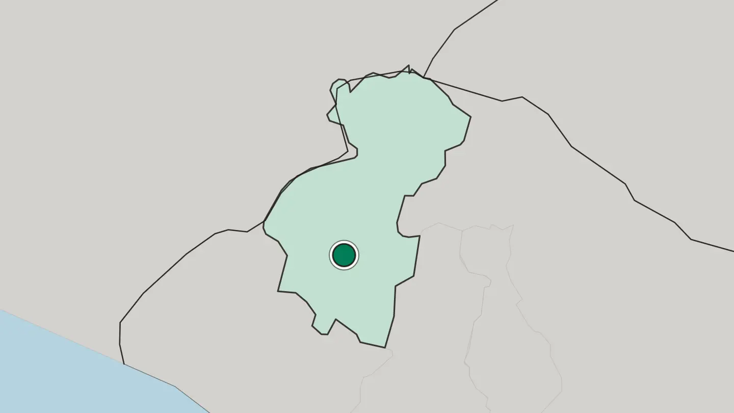Map of Santa Ana in El Salvador