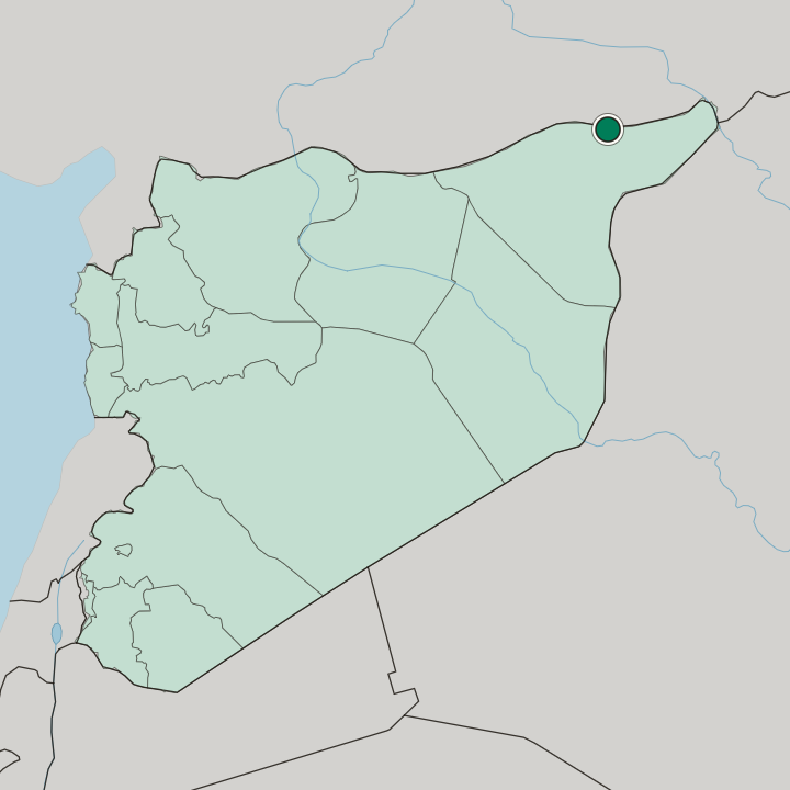 Map showing Al Qāmishlī — In Syria