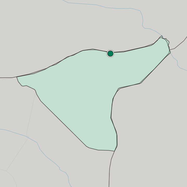 Map showing Al Qāmishlī — In Al-Hasakah Governorate