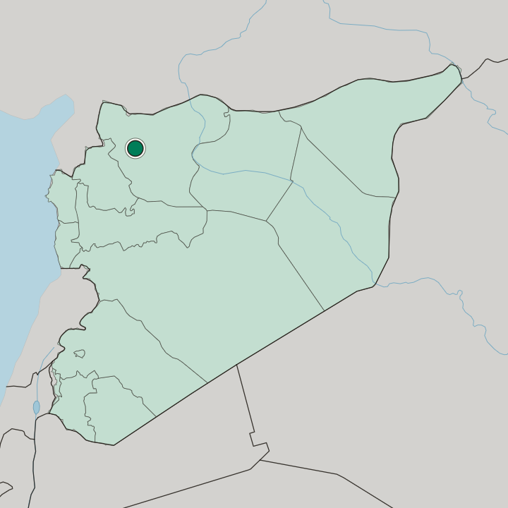 Map showing Aleppo — In Syria