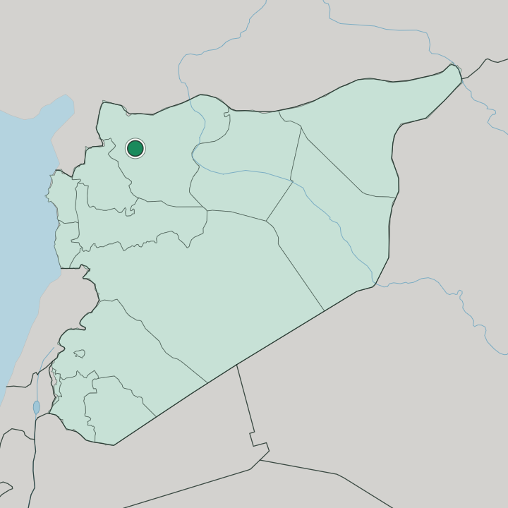 Map showing Aleppo — In Syria