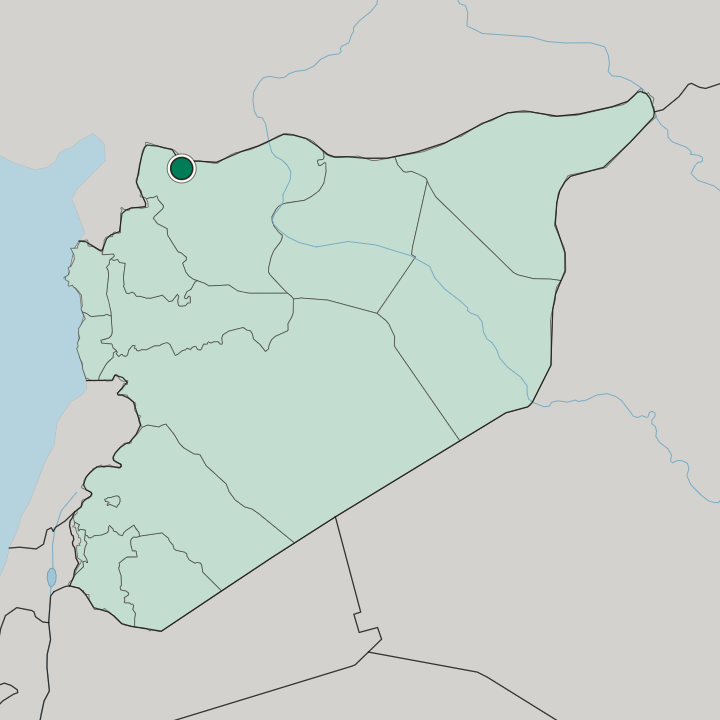 Map showing I‘zāz — In Syria