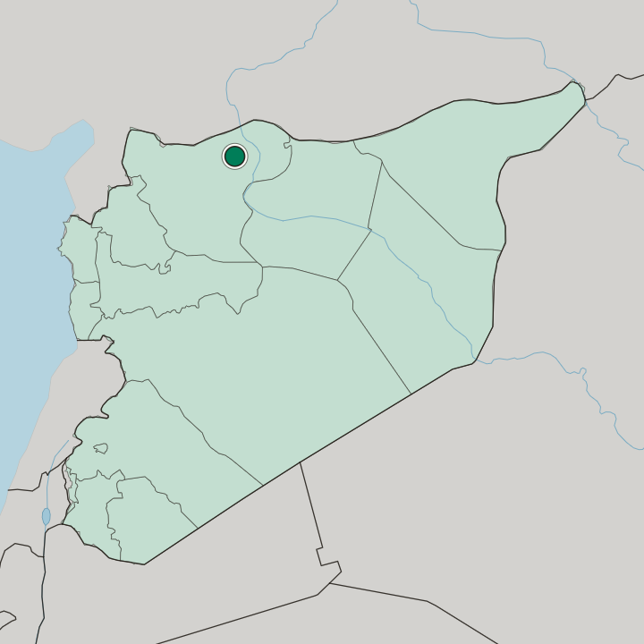 Map showing Manbij — In Syria