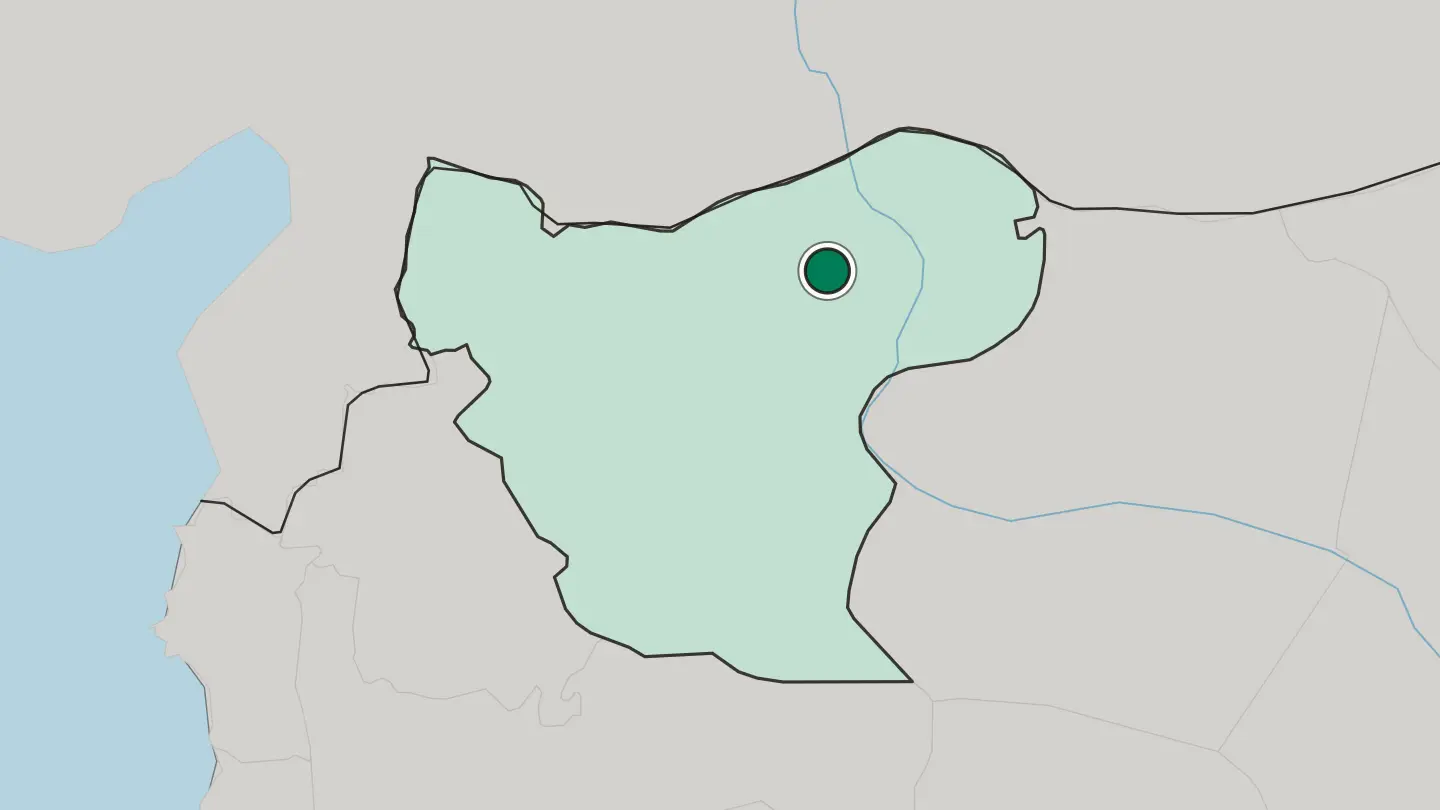 Map of Manbij in Syria