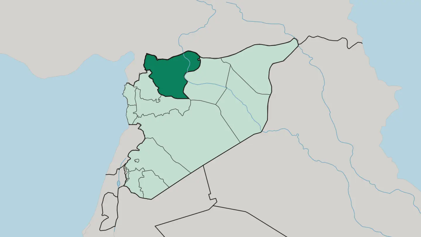 Map of Aleppo Governorate in Syria