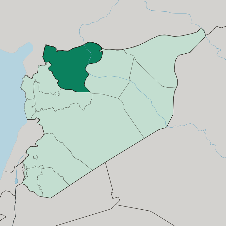 Map showing Aleppo Governorate — In Syria