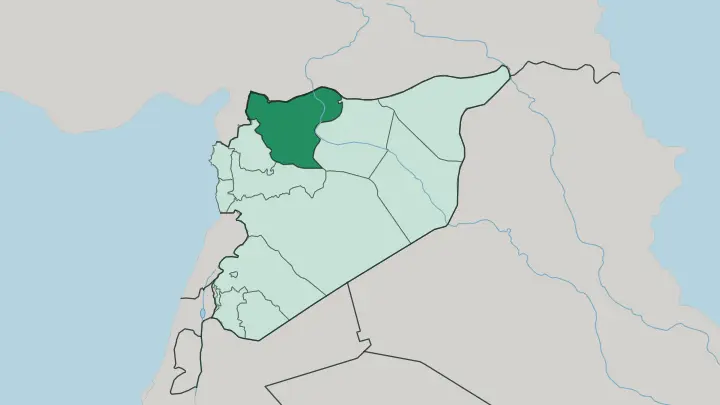 Map of Aleppo Governorate in Syria