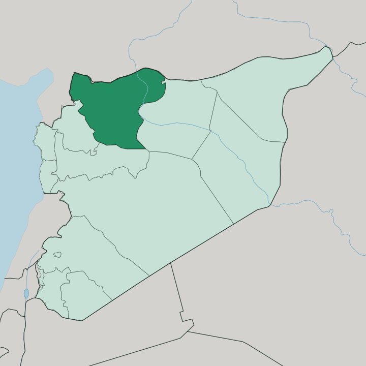 Map showing Aleppo Governorate — In Syria