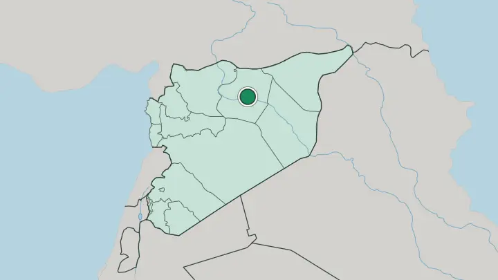 Map of Ar Raqqah in Syria
