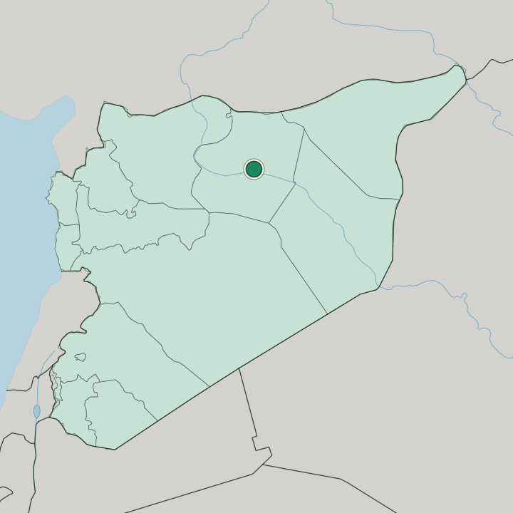 Map showing Ar Raqqah — In Syria