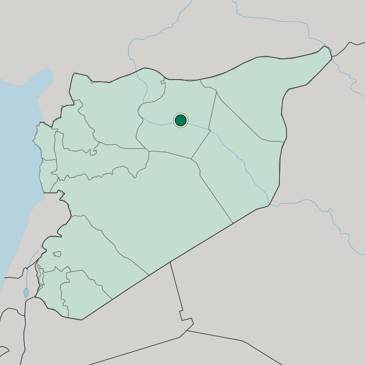Map showing Ar Raqqah — In Syria
