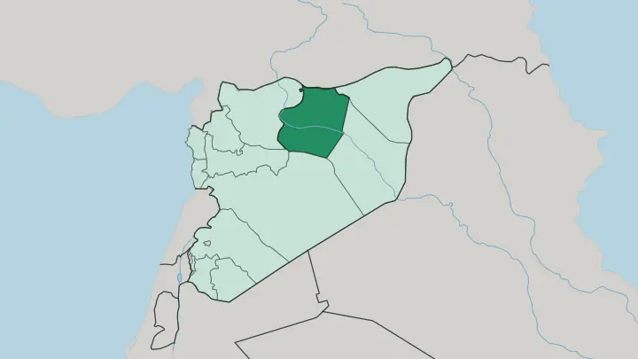 Map of Ar-Raqqah Governorate in Syria