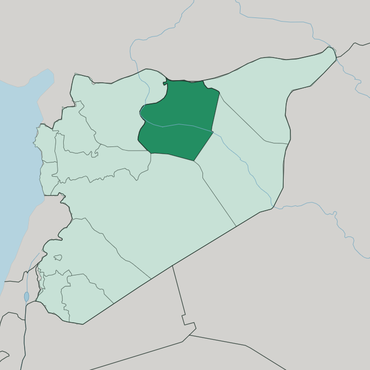 Map showing Ar-Raqqah Governorate — In Syria
