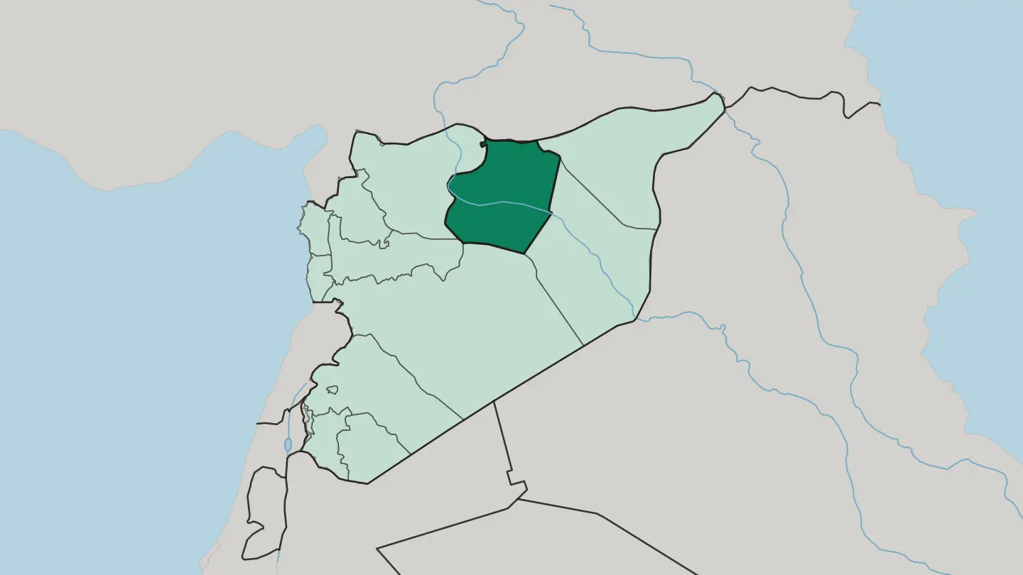 Map of Ar-Raqqah Governorate in Syria