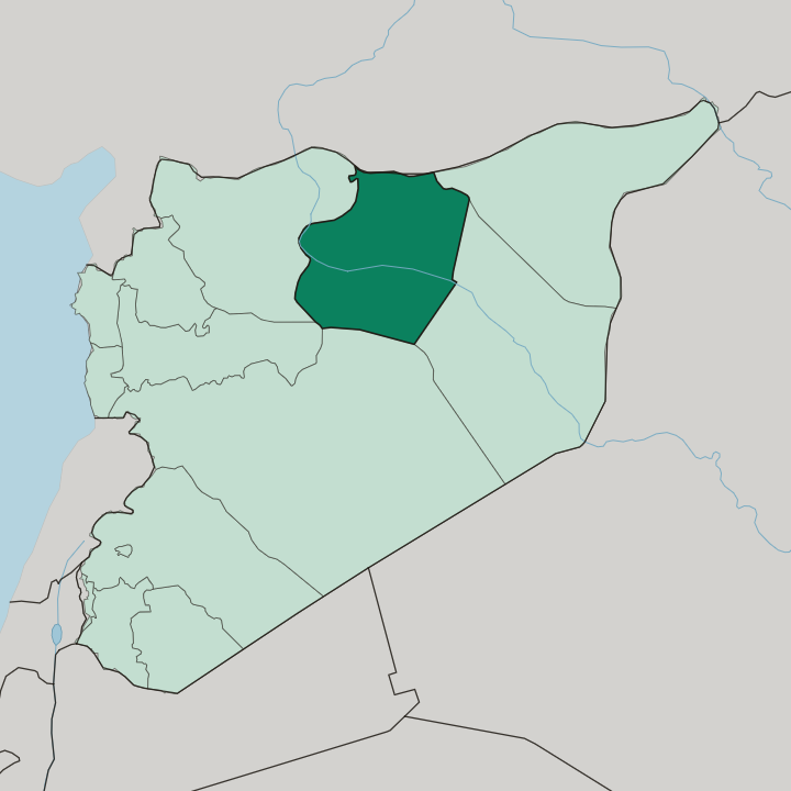 Map showing Ar-Raqqah Governorate — In Syria