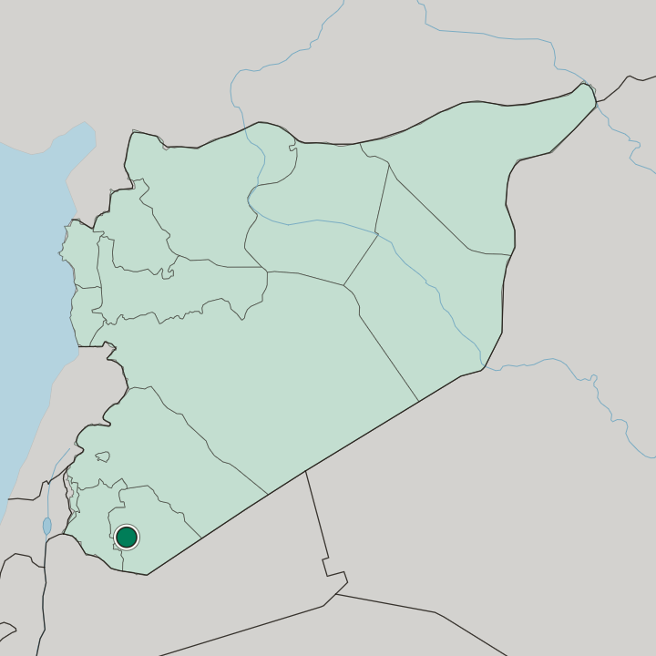 Map showing As-Suwayda — In Syria