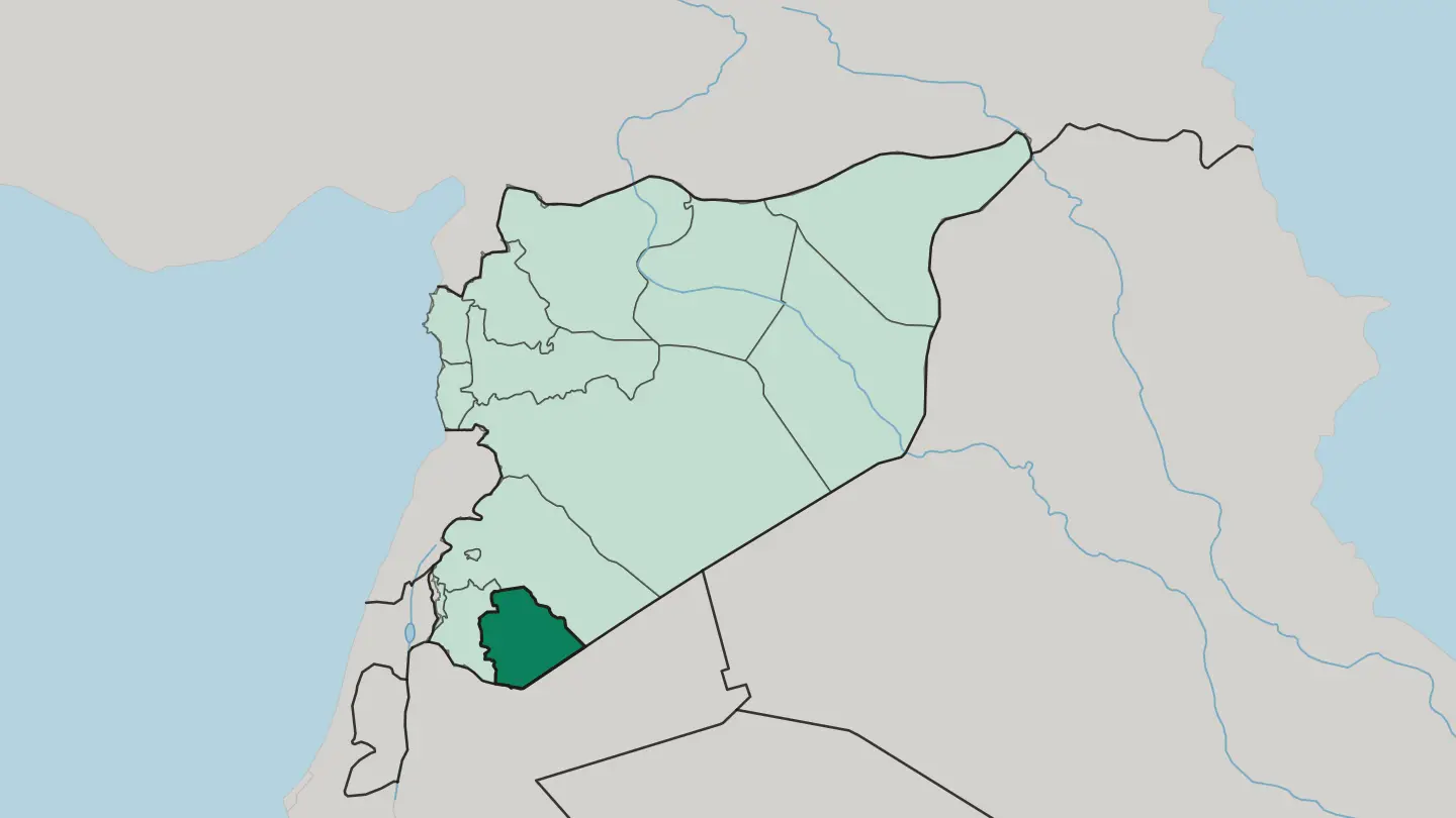 Map of As-Suwayda Governorate in Syria