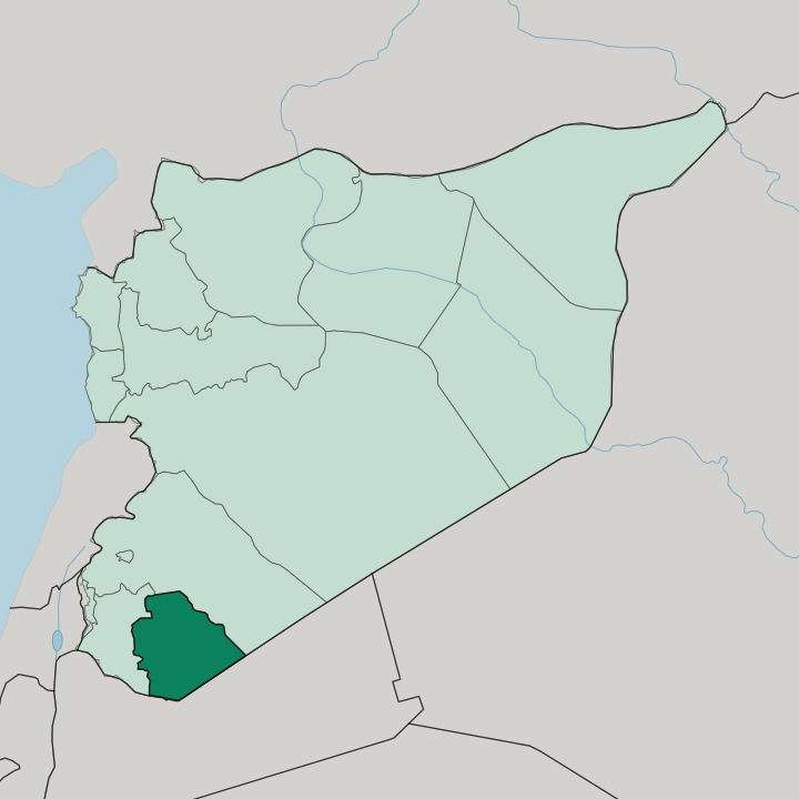 Map showing As-Suwayda Governorate — In Syria