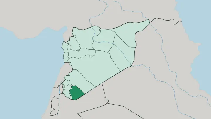 Map of As-Suwayda Governorate in Syria