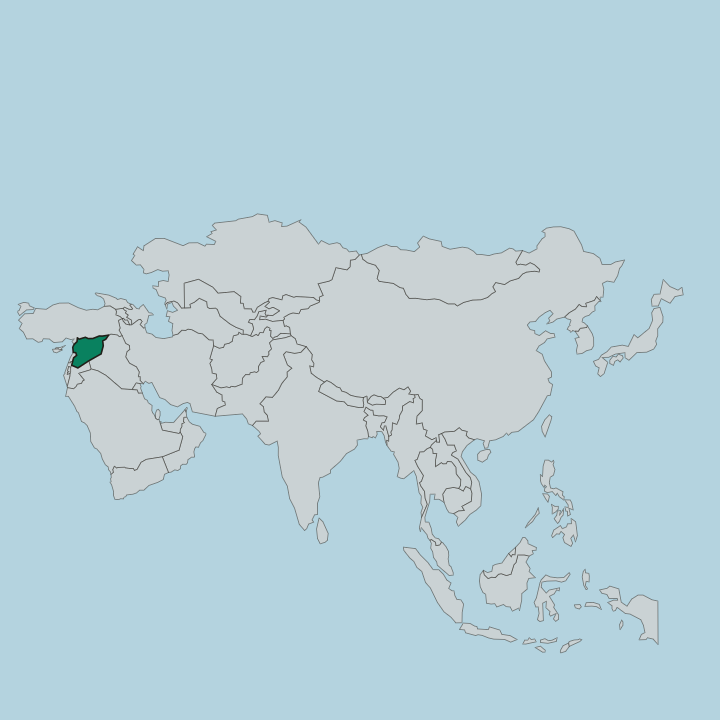 Map showing Syria — In Asia