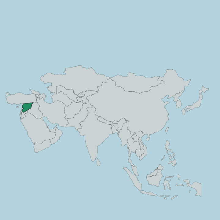 Map showing Syria — In Asia