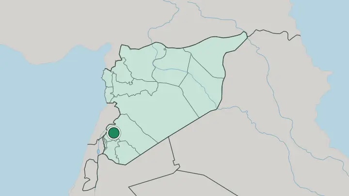 Map of Damascus in Syria