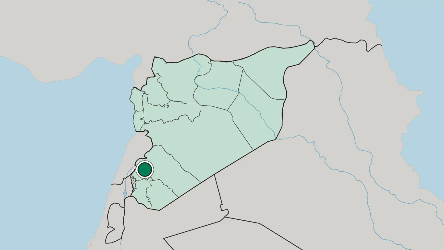 Map of Damascus in Syria