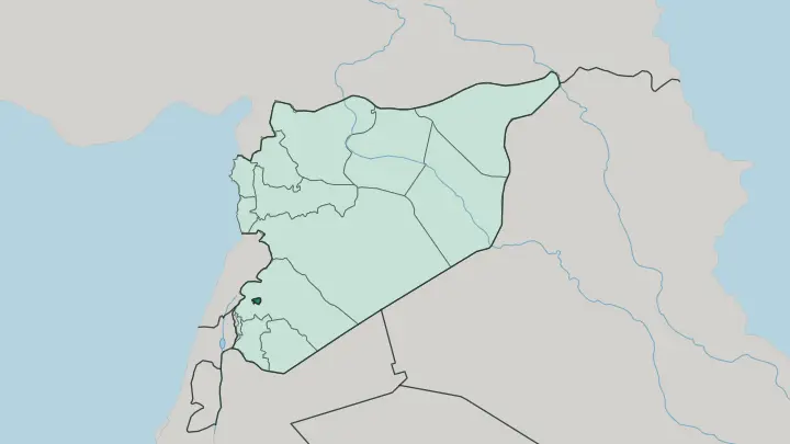 Map of Damascus Governorate in Syria