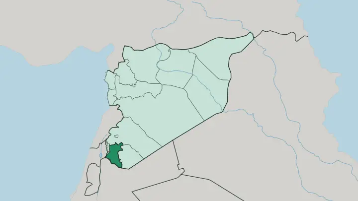 Map of Daraa Governorate in Syria