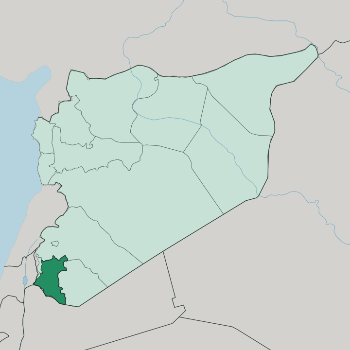Map showing Daraa Governorate — In Syria