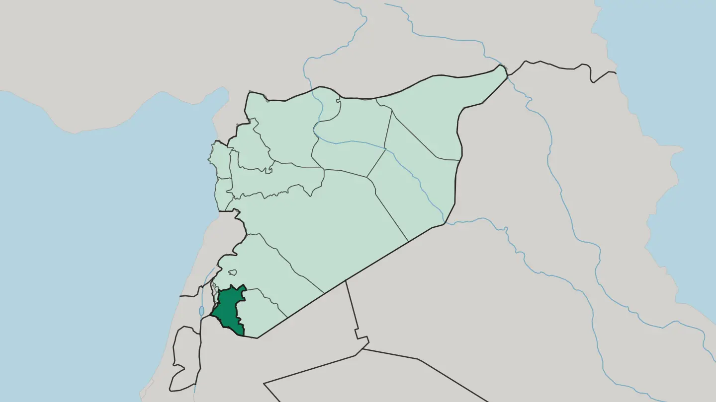 Map of Daraa Governorate in Syria
