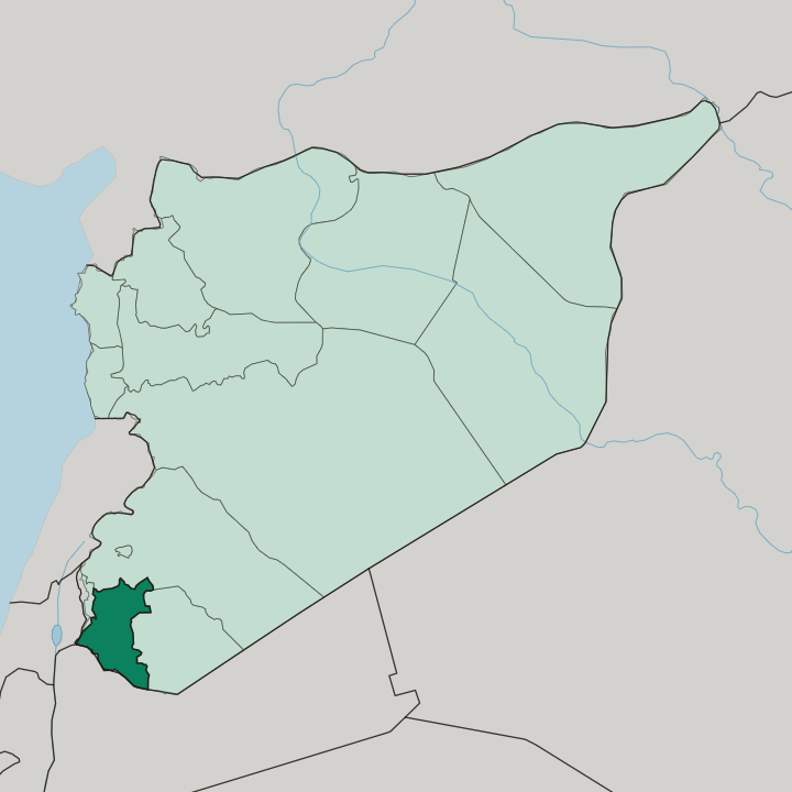 Map showing Daraa Governorate — In Syria
