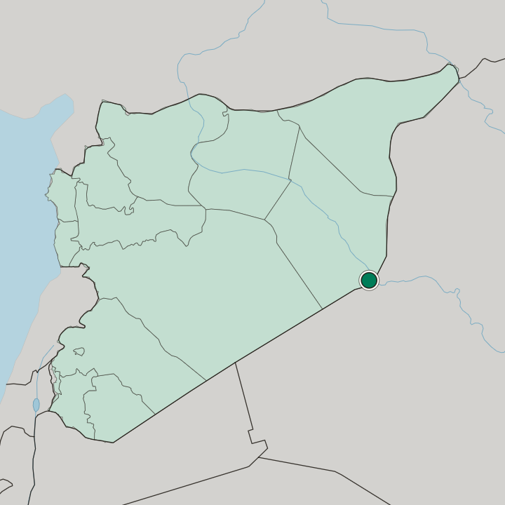 Map showing Ālbū Kamāl — In Syria