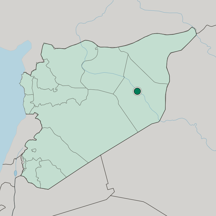 Map showing Deir ez-Zor — In Syria