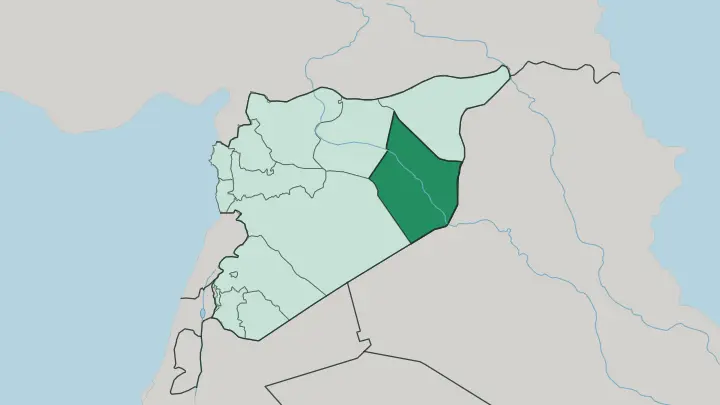Map of Deir ez-Zor Governorate in Syria
