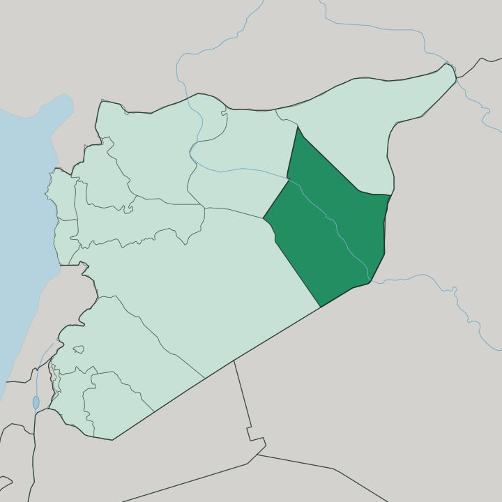 Map showing Deir ez-Zor Governorate — In Syria