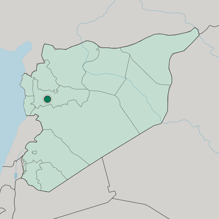 Map showing Ḩamāh — In Syria