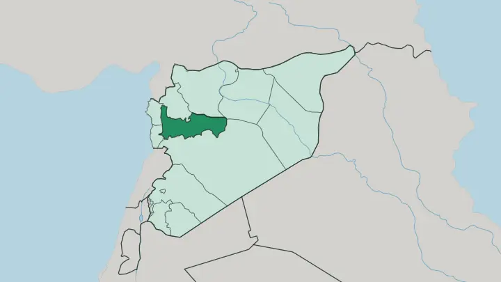Map of Hama Governorate in Syria