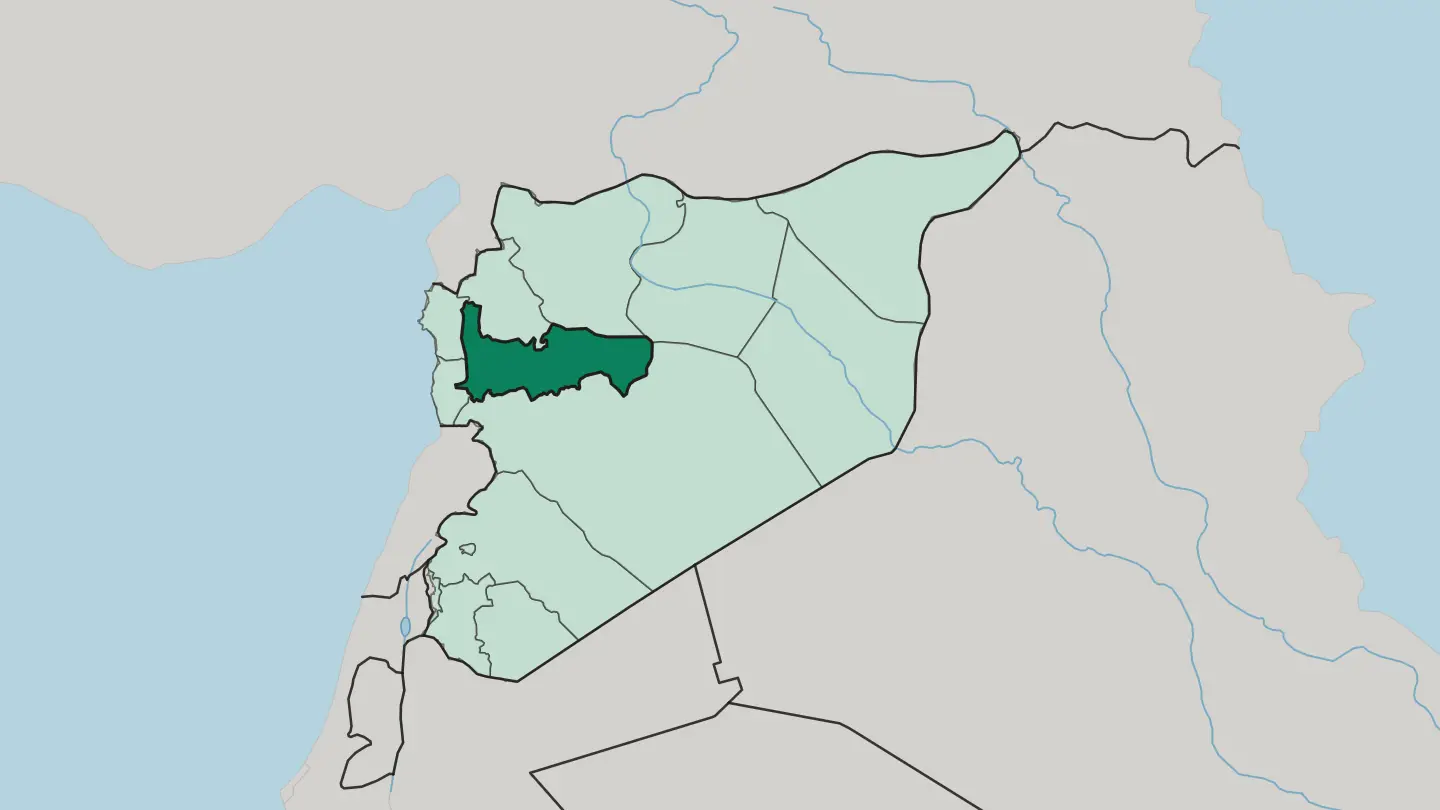 Map of Hama Governorate in Syria