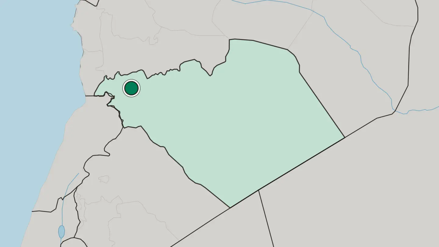 Map of Homs in Syria