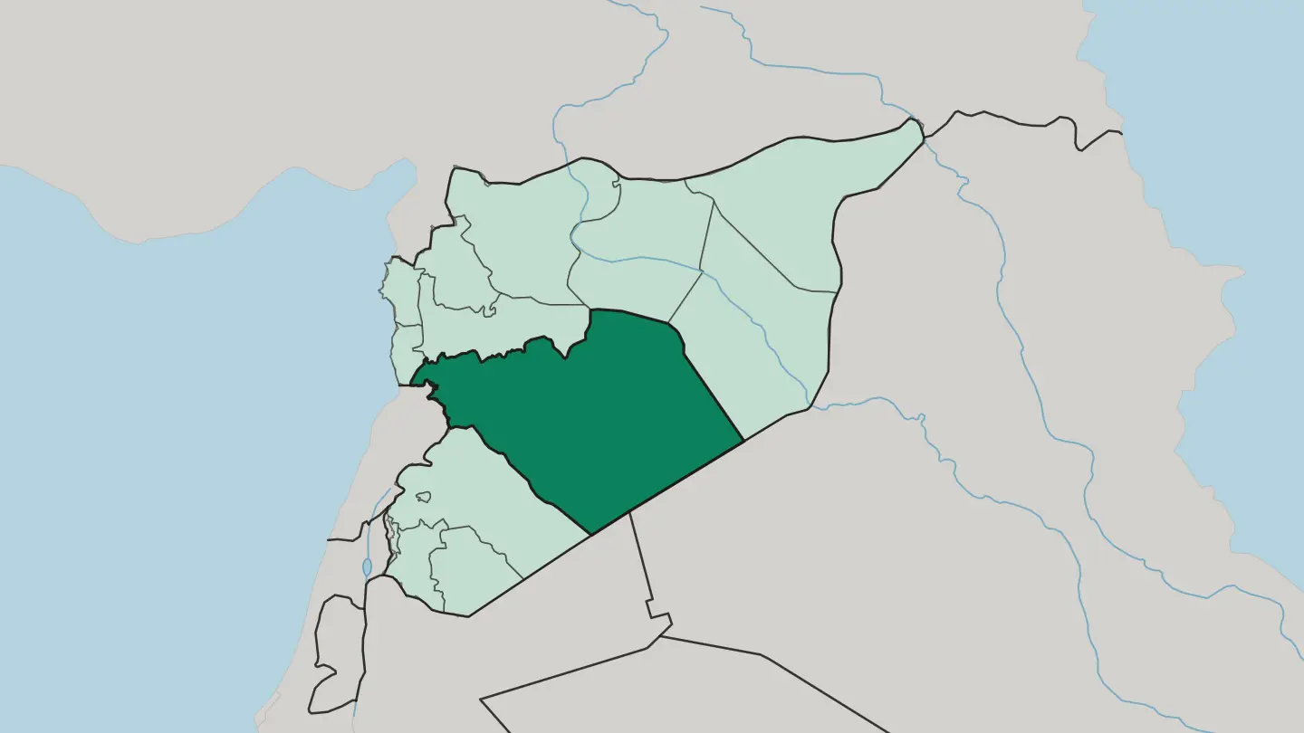 Map of Homs Governorate in Syria