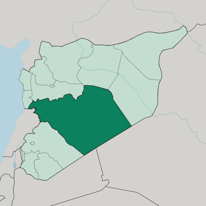 Map showing Homs Governorate — In Syria